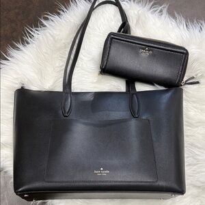 Kate Spade Elegant Black Tote and Wallet